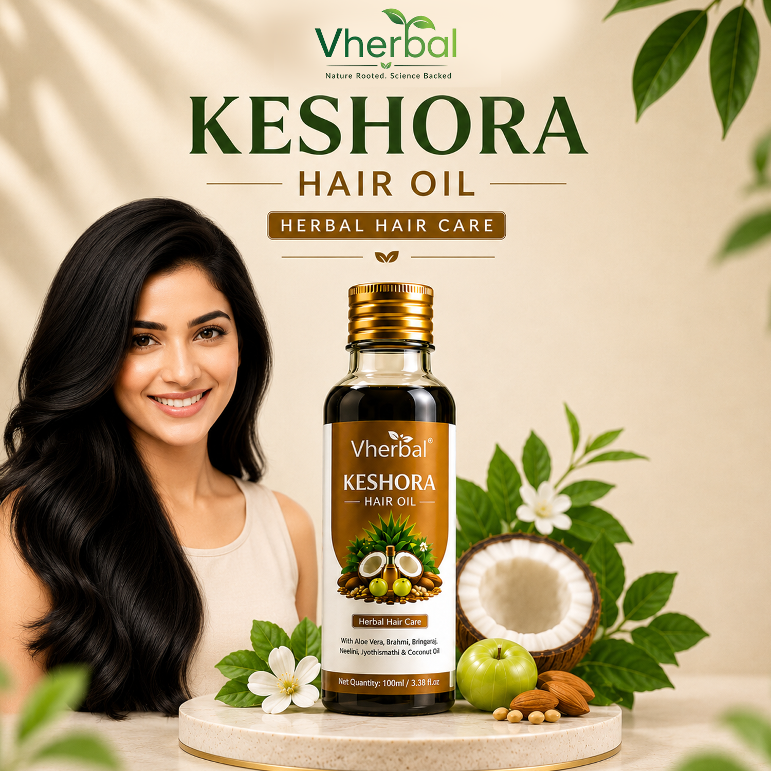 Vherbal Keshora Hair Oil - Hard Water and Hair