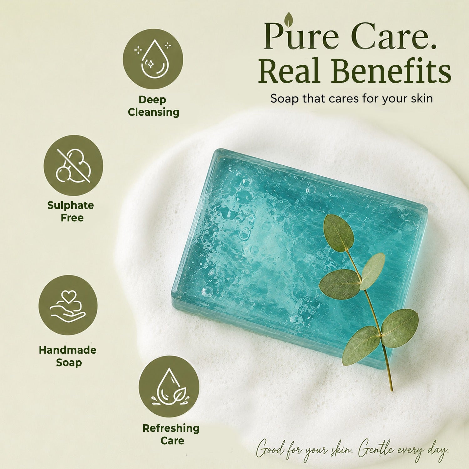 Artisan Soap Combo – 4 Handmade Herbal Soaps (Lemon, Rose, Sandalwood & Jasmine)